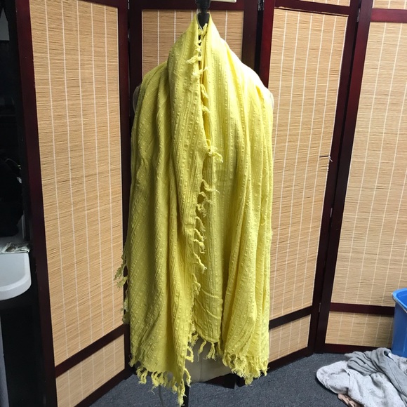 Bop Basics, Canary Yellow Fringed Scarf - Picture 5 of 6